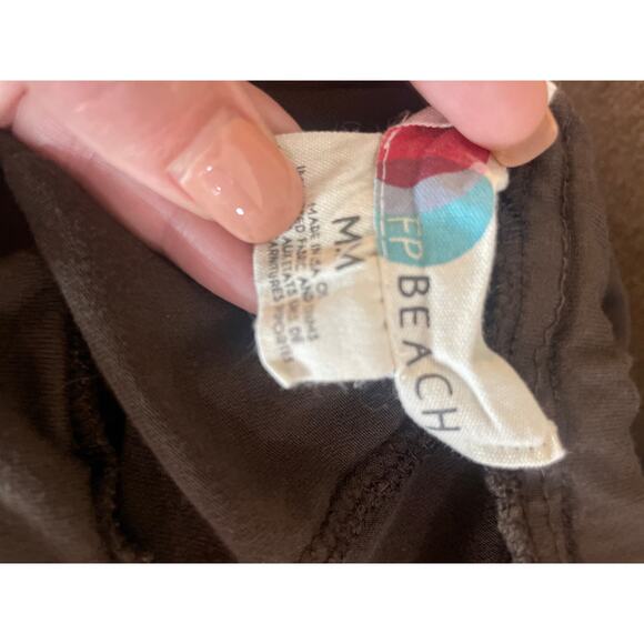 FP BEACH Alia Wide Leg Jersey Knit Pants Java Dark Brown Medium M FREE PEOPLE - Picture 3 of 5